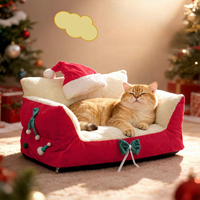 Tapis de coussin écologique de Noël pour animaux de compagnie pour chiens chats confortable chaud amovible lavable hiver utilisation intérieure canapé transfrontalier