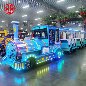 Trenes de fibra de vidrio sin rieles para parques de atracciones, centros comerciales y diversión, trenes diésel para niños y para uso en la <span class=keywords><strong>calle</strong></span> - Product Image 1