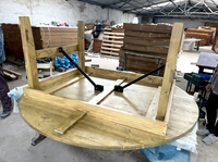 Table de Banquet 120/150/180/200/240 CM Table à manger ronde Table pliante en bois pour les événements