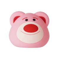 Veilleuse LED en silicone en forme de cochon, rechargeable par USB, à commande par bouton, design de dessin animé pour chevet et bureau