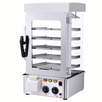 Présentoir à vapeur électrique pour petits pains Bao chinois luxueux Présentoir électrique avec four à vapeur pour petits pains en verre à arc