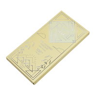 Emballage de barre chocolatée en carton pliable rectangulaire, imprimé sur mesure, écologique, recyclable, style dossier, avec dorure à chaud, vente en gros