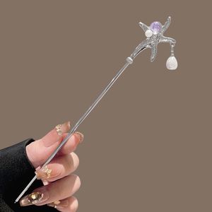 Élégante Pince à Cheveux Scintillante pour Femme, Forme Géométrique Irrégulière, Pierre de Lune, Épingle à Cheveux Étoile Florale, Bijou d'Accessoire de Coiffure - Product Image 1