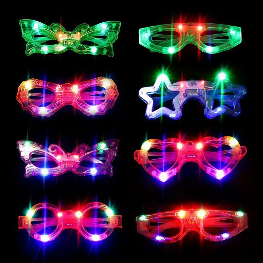 LED Glowing Glasses Festive Christmas Party KTV Party Dress Up Cool Colorful Glitter Glasses