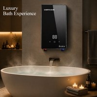 7-10KW Intelligenter Energiesparender Elektrischer Durchlauferhitzer Tanklos für Familie Haus Outdoor Garage Dusche Badezimmer Hochleistung