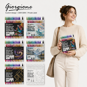 Giorgione - Marcadores de Pintura Acrílica Metálica de 24 Colores para Papelería, Venta al por Mayor, Suministros de Arte, Rotulador Acrílico Personalizado - Product Image 6