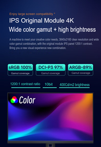 Moniteur IPS UHD HDR 400 <span class=keywords><strong>QLED</strong></span> 27 pouces avec taux de rafraîchissement de 60Hz Résolution <span class=keywords><strong>4K</strong></span> G-Sync FreeSync Temps de réponse de 5ms pour utilisation sur <span class=keywords><strong>PC</strong></span> - Product Image 5