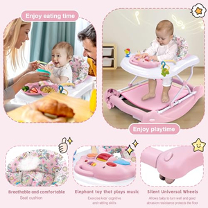 Marche-bébé pliable en plastique pour éviter les jambes en O, avec roues et musique, jouet multifonctionnel pour l'apprentissage de la marche - Product Image 4
