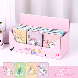 Wholesale PU Color Printed Makeup Mirror Desktop Folding Pocket Mirror Portable Women Double-sided Small Mirror