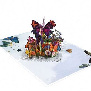 Tarjeta de Felicitación 3D con Mariposa Voladora Tallada a Mano en Papel, Venta en Línea - Product Image 2