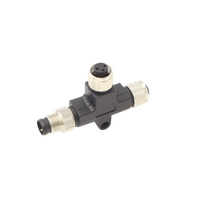 Connecteur M8 en T mâle-femelle OEM ODM, adaptateur 3 broches M8Tee, connecteur M8 IP68 4 broches