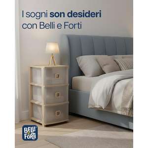 Pratika Plus Unité de rangement minimaliste empilable à 3 tiroirs en PP avec design moulé par injection pour salon, taupe, 375x370x610mm - Product Image 2