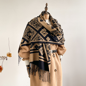 <strong>Wool</strong> Scarf for Men Custom <strong>Design</strong> and logo for Winter Jacquard Tassel <strong>Shawl</strong> - Product Image 3