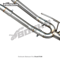 Tuyaux d'échappement en acier inoxydable pour Ford F150 XLT 3.5T 2015-2022, silencieux Valvetronic Catback, embouts noirs, montage direct