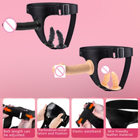Ensemble de harnais réglable avec 3 dildos en silicone, harnais portable pour femmes et couples lesbiens, compatible avec le point G.