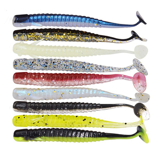 Señuelos de pesca de silicona de plástico suave con cola en <span class=keywords><strong>T</strong></span> flotante de 75mm de alta calidad, cebo vivo de agua salada para trucha, Lucio para River Lake Stream - Product Image 2