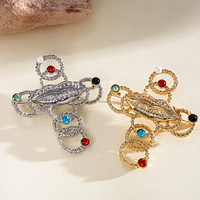 Broche Lèvres torsadées style européen-américain avec diamants croisés, personnalisée, audacieuse et créative, en alliage plaqué or, cadeau pour mariage et fête