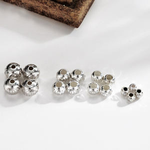 เครื่องประดับสำหรับผู้ชายลูกปัดสเปเซอร์เม็ดสีเงิน925 4มม. สำหรับผู้หญิงแบบ DIY - Product Image 4