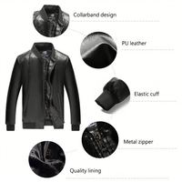 Vestes en cuir PU classiques décontractées pour hommes, durables, vente en gros