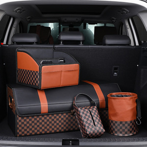 Sacs de rangement pliables en cuir pour voiture Sac de siège avant Boîtes de rangement de grande capacité pour automobile Organisateur d'accessoires de voiture - Product Image 6