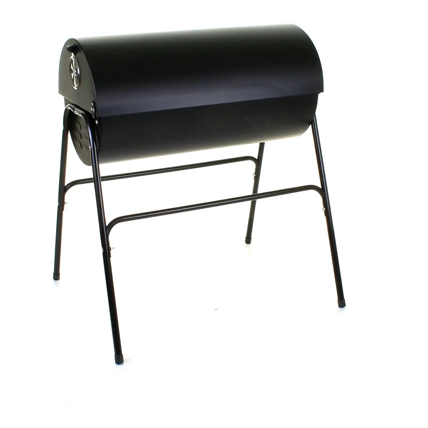 Großhandel arge große Holzkohle Grill Grill Outdoor Zylinder Fass Ölfass Kohle schwere Luxus Raucher Burger Trolley Cart Anhänger