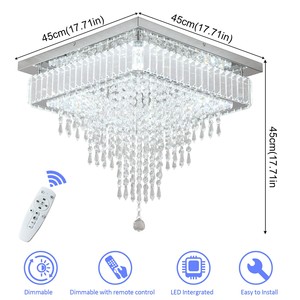 Modern <b>Light</b> Luxury Led Crystal Dimmable Ceiling <b>Light</b> for <b>Corridor</b> Bedroom Entrance Hall Hallway <b>Light</b> - Product Image 4