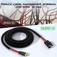 Adaptateur de câble d'extension de charge solaire vers XT60 (matériau PVC) pour panneaux solaires, batteries et stations d'alimentation pour camping-cars