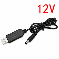 Kabel Penguat Daya USB DC 5V ke DC 9V / 12V Modul Peningkat Tegangan Konverter USB Kabel Adaptor Colokan 2.1x5.5mm