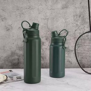 Thermos à large ouverture 750 ml 950 ml en acier inoxydable, bouteille d'eau isolée sous vide avec poignée pour le camping - Product Image 1