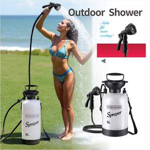 Douche portable en acrylique Cargill de 5 litres pour la construction et le camping en plein air - Kit de rinçage pour le surf et pompe de douche de plage - Manuel à gaz - Product Image 3