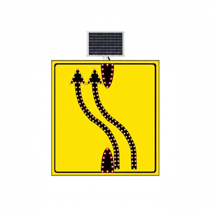 Señal de Tráfico Reflectante con Energía Solar, Indicador de Cambio de Carril Derecho/Izquierdo, 110 x 120 cm, Material de Aluminio, con Flecha - Product Image 2