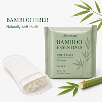 Lilimolone - Paquete de 20 Protectores Diarios de Bambú de 155 mm, Envueltos Individualmente, Color Verde Salvia, Venta al por Mayor, OEM, Protectores Diarios de Fibra de Bambú