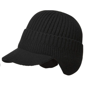 <span class=keywords><strong>Bonnet</strong></span> d'hiver <span class=keywords><strong>avec</strong></span> visière <span class=keywords><strong>Bonnet</strong></span> à bord pour hommes Design en tricot côtelé en acrylique parfait pour l'hiver - Product Image 6