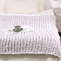 Couvertures tricotées vente en gros personnalisé confortable Super doux grosse couverture en tricot