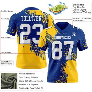 Maillot de football personnalisé unisexe pour adulte, col en V, sublimé, anti-humidité, pour entraînement, uniforme d'équipe, 360 grammes - Product Image 2