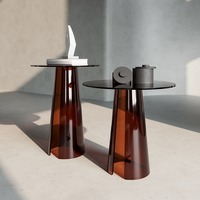 Nordique De Luxe Moderne Salontafel Couchtisch Top End Coffes Table Ensemble Canapé Côté Rond Acrylique Table Basse