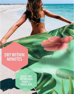 Serviette de plage en microfibre de luxe à séchage rapide, sans sable, adaptée aux enfants, écologique, motif végétal, taille surdimensionnée personnalisée, vente en gros - Product Image 3