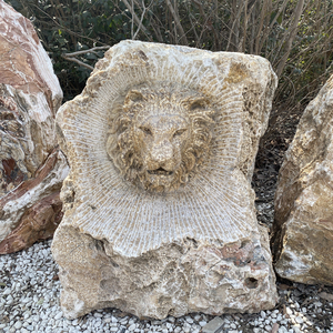 Estatua Animal Arte al aire libre mármol Cabeza De León Escultura - Product Image 3