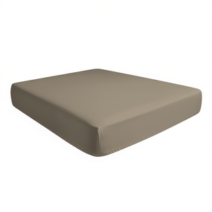 Sábana Ajustable 100% Algodón Color Taupe Italiana Queen 160x200cm - Product Image 3