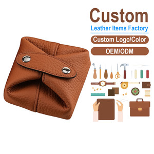 Mini Women's Coin <b>Purse</b> in Genuine TopGrain Litchi Grain Leather Compact Snap-Button Wallet for Coins Cards and <b>Small</b> Essentials - Product Image 1