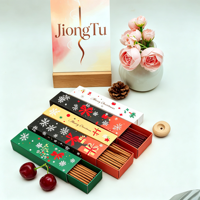 Boîte à encens personnalisée de Noël avec tiroir, motif arbre de Noël vintage, bâtonnets d'encens multicolores, boîte cadeau parfumée pour les fêtes, vente en gros