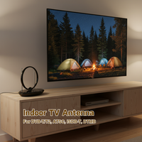 Antenne TV intérieure ANTOP Loop 28dB à gain élevé 75 Ohm en acier et plastique, support de table, moule privé, origine Chine pour réception VHF/UHF
