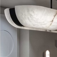 Lustre suspendu de style chinois en faux marbre, long et élégant, pour restaurant de luxe