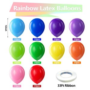 Ballons en latex épais de 12 pouces, arc-en-ciel, personnalisables, lot de 100 pièces, couleur unie, pour décorations de fête d'anniversaire transfrontalières - Product Image 3