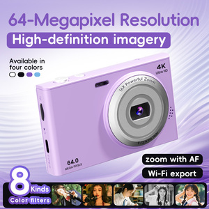 Caméra vidéo et photo rétro de haute qualité pour vlog, 4K 64MP, zoom numérique 16X, capteurs CCD numériques de 2,8 pouces - Product Image 6