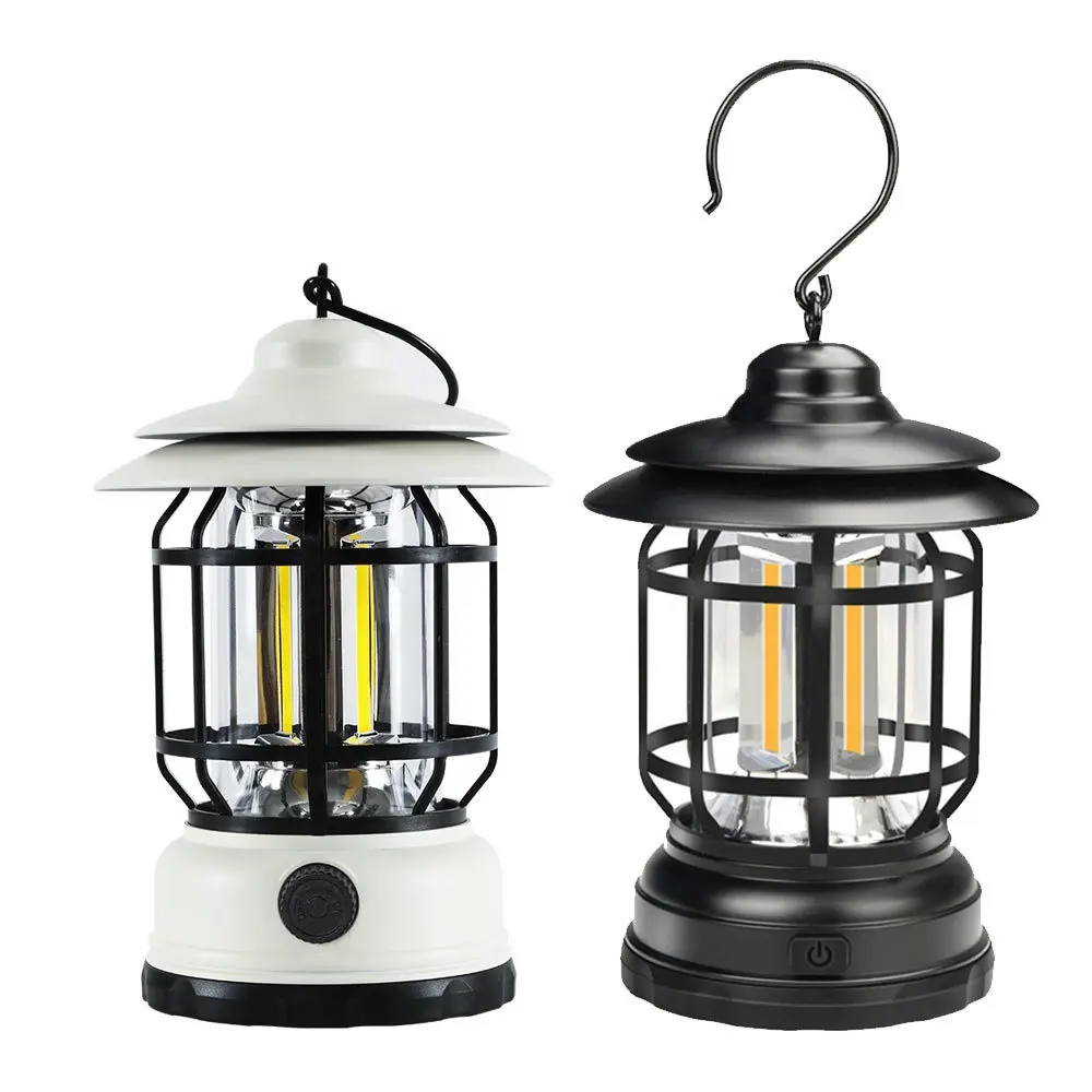 Hot Selling new design multi-function led Outdoor Retro Lantern Rechargeable Portable Camping Light