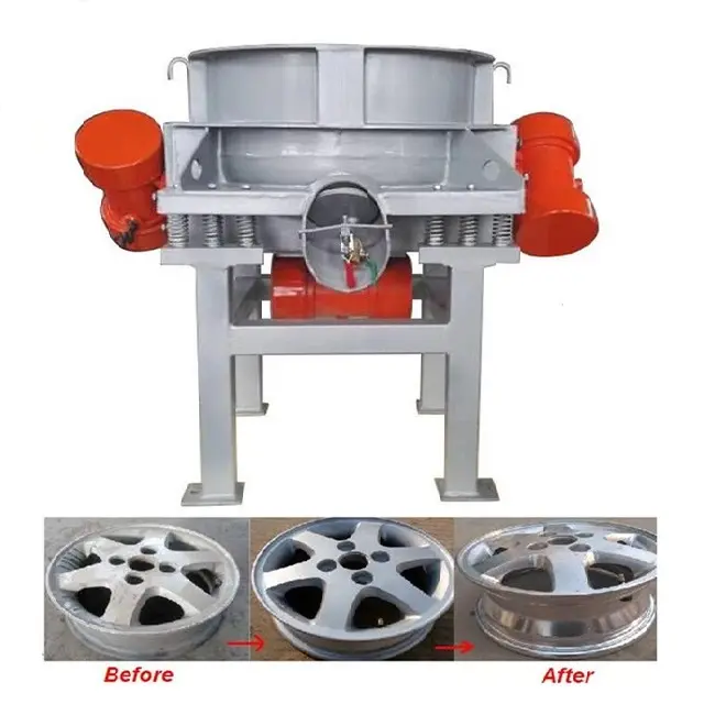 ماكينة رجاج وعجلة معدنية مستعملة من DZJX ماكينة تلميع وتصغير تلقائية ماكينة لكشط الإطارات وإعادة التشغيل للبيع