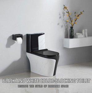 Cao cấp màu đen bằng đá cẩm thạch khuôn mẫu nhà vệ sinh, hộ gia đình sang trọng nghệ thuật gốm một mảnh Siphon <span class=keywords><strong>commode</strong></span> - Product Image 2