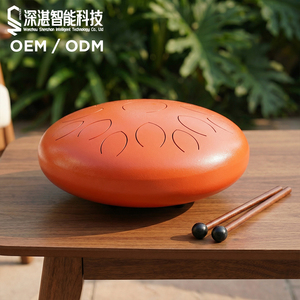 Tambour à langue en acier orange de 14 pouces, 15 notes, clé de Ré, en acier au carbone, type Handpan, qualité supérieure, avec personnalisation OEM (couleur, taille et impression de logo) - Product Image 1