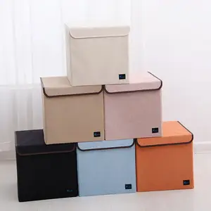 Eco Safe Non-woven Fabric Plain Gray White Black Foldable Cube Boxes Home Organizer